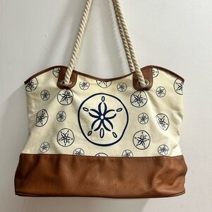 Bueno Nautical Style Cream And‎ Navy Bag. Never Used